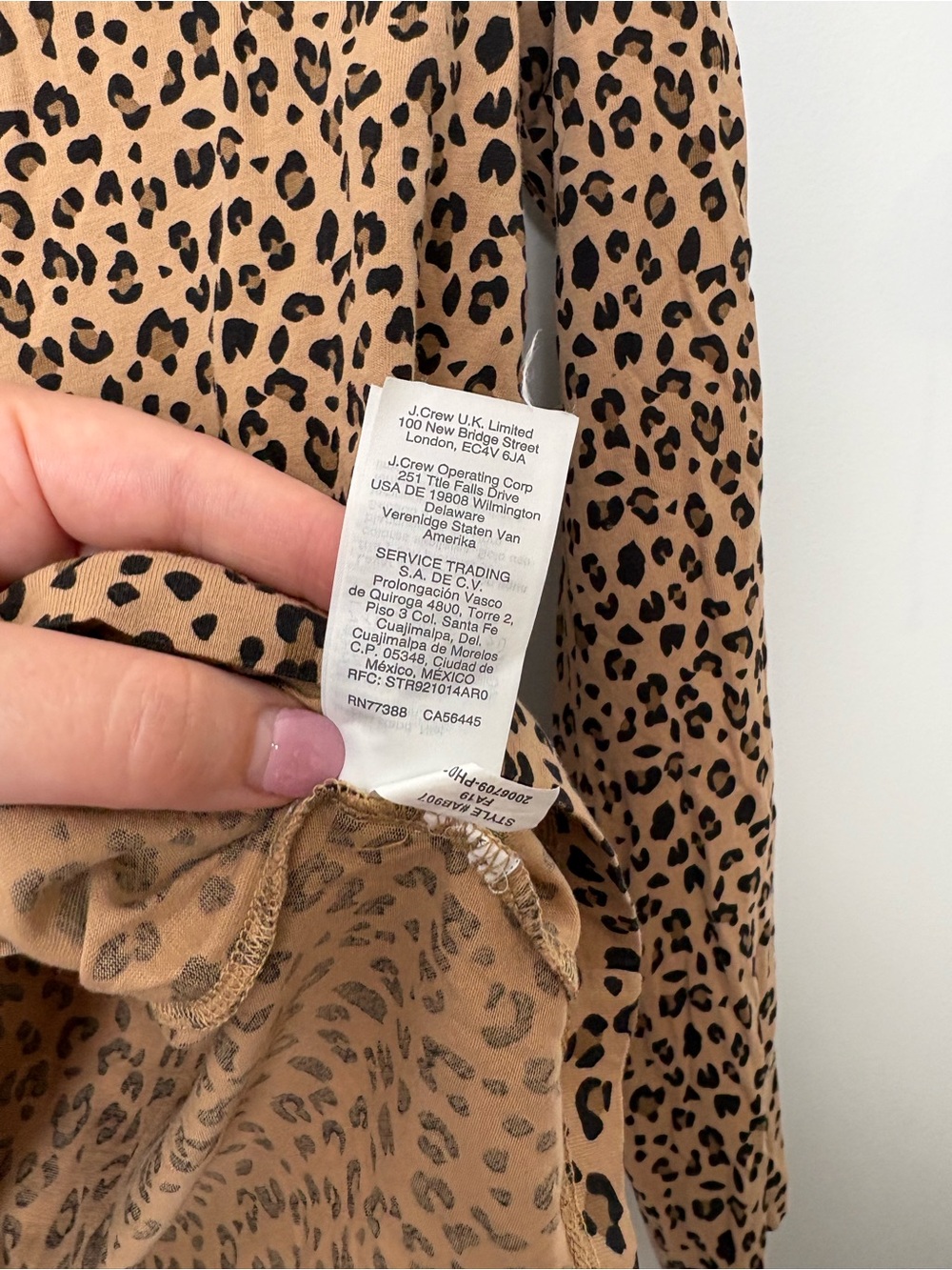 J. Crew Leopard Tissue Turtleneck Long Sleeve Shirt - Picture 5 of 7
